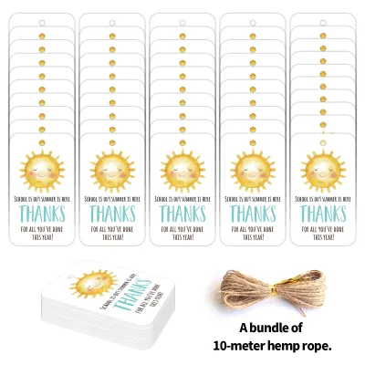 50pcs Thank You Teachers Tags With String Gift Hanging Label For Back-To-School Teacher Day Appreciation Party Bag Wrapping Sign