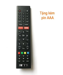 Remote Dùng Cho TV ASANZO Điều Khiển Tivi Nhận Giọng Nói Smart Nút Google Play YouTube Kèm Pin AAA