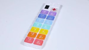 Weekly Pill Organizer 2 Times A Day with Timer Reminder Alarm Am Pm Daily Travel Pill Case 7 Day Medication Organizer Box