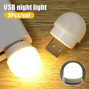 4PCS USB Plug Book Lights Computer Mobile Power Charging Led Night Light Eye Protection Reading Light Mini Round Desk Lamp Bulb