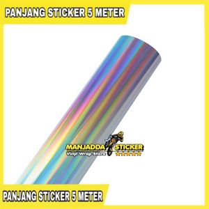 STIKER HOLOGRAM LASER CHROME PELANGI PANJANG 5 METER