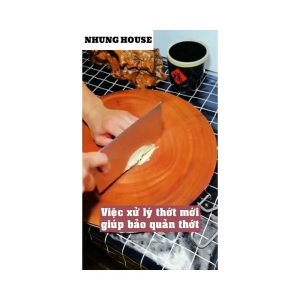 Thớt nghiến đá tròn không tâm Phi Long size 23cm cứng chắc không lên mùn khi băm thái Nhung House