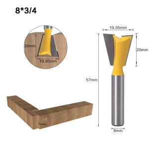 1PC 8mm Shank Dovetail Joint Router Bits Set Dovetail Joint Router Bits Set 14 Degree Milling Cutter For Woodworking Tools