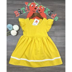 Đầm bé gáiváy trẻ em BITIKIDS  cánh tiên siêu yêu vải Linen size 0-8 tuổi.