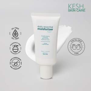 KESH Daily Essential Moisturizer - Hydrating & Repairing Cream for All Skin Types - 50 ml - Oil-Free Non-Comedogenic Fragrance-Free