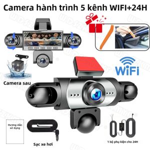 Camera Hành Trình Ô Tô 5 Kênh 360 Độ 1080P Ghi Hình WiFi Tích Hợp Camera Trước Trái Phải Trong Xe Và Camera Lùi Giám Sát Đỗ Xe 24/24 Cho Xe SUV