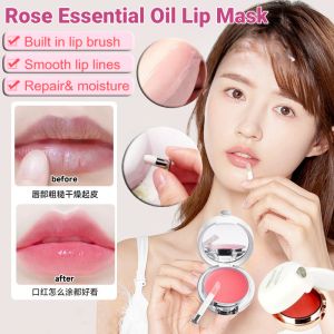 Rose Essential Oil Lip Mask Lip Sleeping Mask Exfoliating Remove Dead Skin Fading Lip Wrinkles Lip Balm Moisturizes Tender Lips