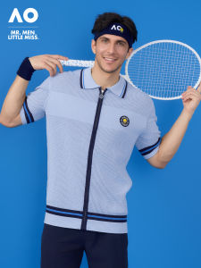 AO | Crochet Textured Knitted Mens Tennis Polo Shirt