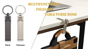 2-in-1 Bag Hangers Purse Hook Holder For Table Desk Folding Handbag Organizer Phone Stand Anti-Slip