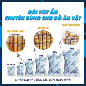 Gói hút ẩm thực phẩm Nudry Clay dùng cho đồ ăn vặt đóng gói 1Kg