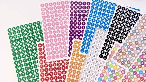 1 Sheets 0.5inches Multicolor waterproof Decorative DIY Material English Letter number Stickers