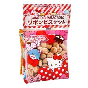 Hellokitty&Sanrio Collaborative Butterfly Knot Cookies 4-Pack Cute Childrens Snacks Japanese Brand Hokka Crispy Biscuits