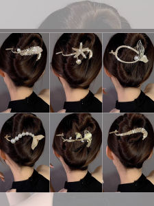 กิ๊บติดผมหางปลาหรูหราสำหรับผู้หญิง กิ๊บติดผมแบบหนีบข้างหลังศีรษะ กิ๊บติดผมแบบหนีบหัวผีเสื้อ กระดุมผีเสื้อ กิ๊บติดผมสไตล์เกาหลี