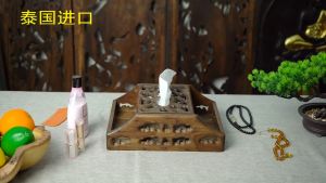 กล่องเก็บของเบ็ดเตล็ด พร้อมรีโมท ซึ่งเป็นกล่องทิชชู่มัลติฟังก์ชั่น สำหรับห้องนั่งเล่น ห้องน้ำ หรือกล่องไม้สัก