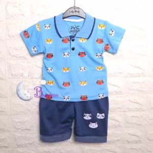 BOBOBAM BAJU BAYI LAKI LAKI SETELAN ANAK COWO LUCU STELAN COWOK 6 12 BULAN KEREN TRENDY KEKINIAN KERAH WANGKI HEWAN