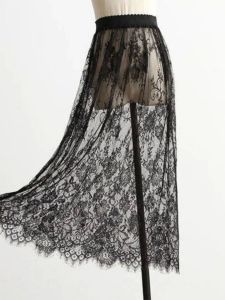 Váy Midi Ren Xếp Ly Cho Nữ Váy Chữ a Cạp Cao Mùa Thu 2024 Váy Dài Vừa Phải Cho Nữ Váy Xếp Ly Ren Xếp Lớp Cho Nữ