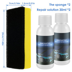 2 Set Car Headlight Repair Liquid Car Light Plating Crystal Reconditioning Agent Tool Car Headlight Coating Reconditioning Agent