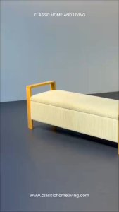 CHF Texas Storage Bench Chair with Large Hidden Storage Soft Corduroy Fabric Solid Rubberwood Handle
