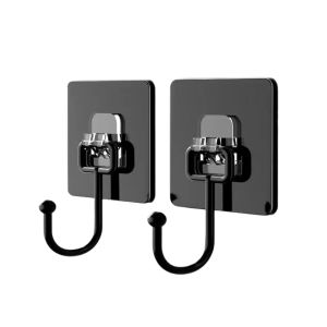Seamless Black Sticky Hooks Transparent Self Adhesive Hooks Strong Door Wall Hangers Hooks Cup Sucker for Kitchen Bathroom