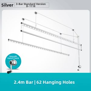 Hotata | Hand-cranked Elevated Balcony Ceiling-mounted Double-bar Durable Clothes Drying Rack