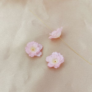 Chinese Ancient Style Lotus Bamboo Leaf Three-Dimensional Peach Blossom Heat Shrinkable Sheet Pendant Handmade DIY Handmade Hairpin Bracelet Earrings Accessories