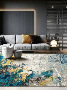 FANLILAI | Easy-Clean Washable New Model Luxury Nordic Style Blue Carpet