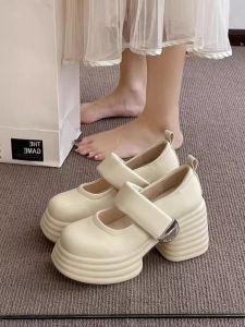 Wedding Mary Janes High Heels Thick Bottom Platform Shoes Comfortable Matron of Honor Spring New Style Casual Fashion Women Shoes