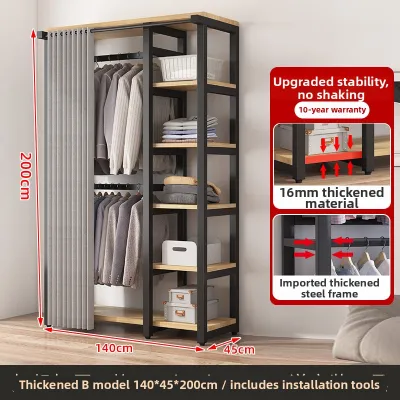 Steel Framed Easy Assembly Wardrobe for Small Spaces