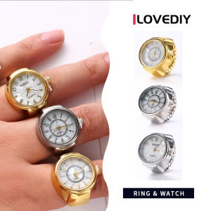 ILOVEDIY นาฬิกาแหวนใส่นิ้วดิจิตอลแฟชั่นนาฬิกาคู่นาฬิกาแหวนเรียบง่าย ทันสมัย สวยงาม และบวมกับ Jam Tangan Elektronik