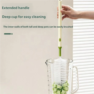 Sponge Head Extendable Cup Brush for Tea Stain Cleaning Straw Cup Lid Cleaner Bottle Brush and All-Around Cleaning Tool.