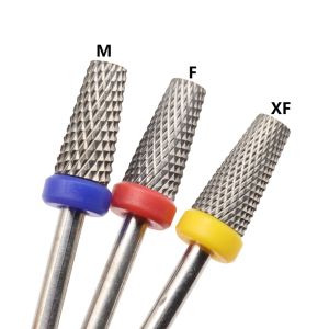 1ชิ้นหัวเจียรเล็บเหล็กทังสเตนคาร์ไบด์สำหรับลบยาทาเล็บเจลยูวีเจลอุปกรณ์เสริมดอกสว่านตัดมิลลิ่ง (G0510 M F