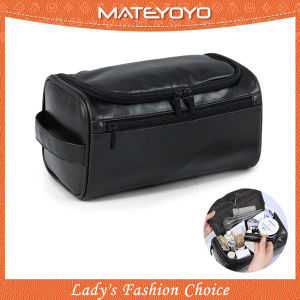 MATEYOYO Cosmetic Bag PU Handbag Makeup Pouch Organizer Large Capacity Cosmetic Bag Wash Bag Storage Bag Pocketed Separation For Makeup Skincare Product