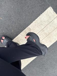 Black Thick Heel Slippers Women Summer Outdoor Beach Sand Beach Heightening Network Red Slip-On Anti-Slip Odor Fashionable Sandals