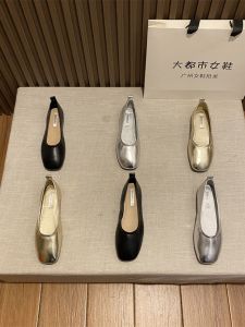 Soft Leather Flat Bottom Bean Shoes Womens Sweet Grandma Shoes Trendy Slip-On Fashion Single Shoes round Toe Low Heel