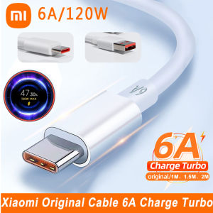 Original Xiaomi 120W Turbo Charge Cable USB Type-C 6A Cable For Xiaomi Mix4 Mi Mix Fold 12 11 Ultra 10 CC9 Redmi Note 9 10 Pro K30 40Pro Poco X4 X3 F3 GT Black Shark 4 5 Fast Charging Tipo C