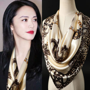 ทันสมัย สี่เหลี่ยมจัตุรัสใหญ่ ผ้าไหม ผ้าพันคอ 90 ซม. ผ้าซาติน การจําลองพื้นผิว ผ้าไหม ผู้หญิง หลากหลาย ผ้าโพกศีรษะ ฤดูใบไม้ผลิ ฤดูใบไม้ร่วง มีสไตล์ รุ่น
