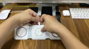 15W 3 in 1 Quick Multi-function Foldable Chargers Safe Magnetic Wireless Charger Portable Charger for iPhone IWatch AirPods