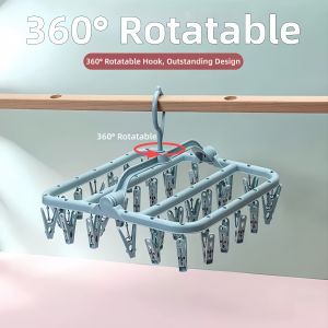 Multiple Clips Rotatable Foldable Clothes Hanger 32 Clips