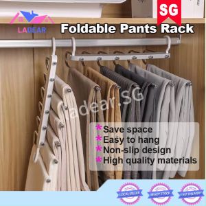 {SG} Folding Pants Rack Multifunctional Multi-Layer Hanger Household Magic Seamless Clip Wardrobe Storage Handy Tool