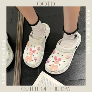 LHshoess ใหม่ล่าสุด รองเท้าแตะหัวโต ส้นหนา แถมการ์ตูนสุดมุ้งมิ้ง รองเท้าแฟชั่นแบบสวม ใส่สบายน่ารักมากนะวิ