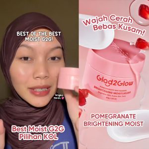 Glad2Glow Pomegranate Niacinamide Brightening Moisturizer 30gr - Krim Mencerahkan dan Menghaluskan Kulit Wajah dengan Pomegranate Extract