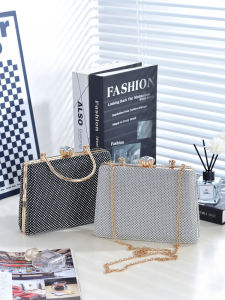 กระเป๋าถือเพชรเต็มรูปแบบสำหรับงานเลี้ยง กระเป๋าถือทรงหกเหลี่ยม กระเป๋าถือสำหรับเด็กผู้หญิง กระเป๋าถือแฟชั่น กระเป๋าถือแบบหนังสังเคราะห์