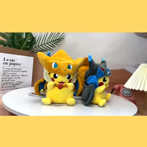Gấu bông pikachu cosplay rồng lửa Mega Charizard siêu dễ thương độc đáo (23cm) hàng chính hãng pokemon xịn mới 100% đẹp không tì vết