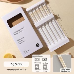 SHELI | Đũa Ăn Bữa Nordic & Elegant Chống Trượt Chống Mốc 5 Cặp