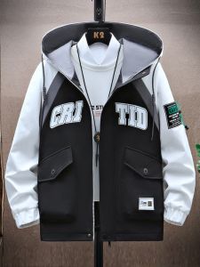 ROMON | Lormen Mens Short Casual Outdoor Jacket Spring Autumn New Style Windproof Coat Zipper Closure Standard Fit Polyester Fiber