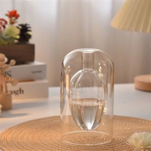 Double Layered Glass Aromatherapy Bottle Home Fragrance Essential Oil Container with Diffusers Sticks Modern Home Decorations