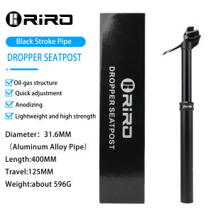 RIRO MTB Dropper Seatpost Hydraulic Hand-Controlled Telescopic Saddle Tube Gold/Black Diameters 27.2/30.9/31.6mm Travel 100/125m