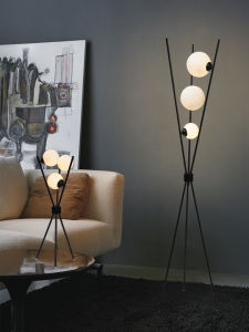 Modern Minimalist Moon Landing Lamp Iron Body with PMMA High Transmittance Shade Three-Color Dimmer Control Foot Switch
