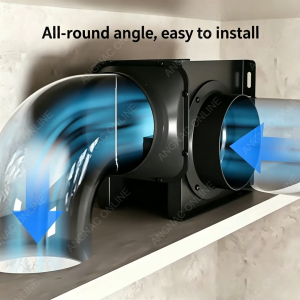 ANGNAC ONLINE 220V 4/6 Inch Inline Duct Blower Quiet Ventilation Blower Metal Body for Home Office Hospital