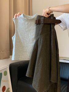 LIRUSHAN | Unique Sleeveless Womens Dress Denim Short